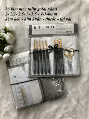Bộ kim móc tulip gold / tulip xám