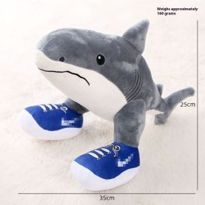 Thú nhồi bông cá mập dễ thương với giày thể thao Thú nhồi bông mềm cho trẻ em Quà tặng