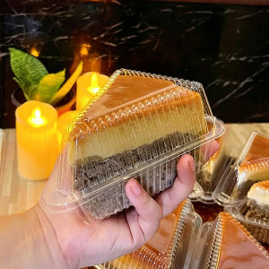 【100Pcs】 K58 Slice Cake Container Clamshell Transparent Disposable Single Slice Triangle Cake Box Plastic Dessert Clamshell Containers