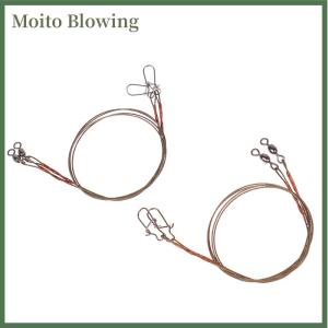 Moito Dây thép 2 cái bộ dây titan chống cắn với dây câu cá phía trước
