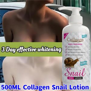 500G Snail Collagen with Glutathione Spf 100 PA+++ Body Lotion 500ML Collagen Whitening Body Lotion Effective Permanent Whitening Anti-Wrinkle Anti Aging Body Lotion