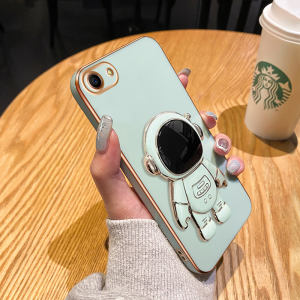 Casing Ponsel untuk OPPO A37 A37F A83 A71 A71K A39 A57 A57T A53 A53s A33 A32 A11s Case masker hitam pola HP astronot Plating casing ponsel silikon Full wrap streamline softcase penutup pelindung kesing Phone Stands