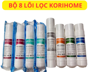 COMBO 8 LÕI LỌC NƯỚC KORIHOME CHÍNH HÃNG(2 Sediment + 2 Pre Carbon + Màng RO + Post Carbon + Hydrogen Alkaline + Nano Silver)