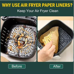 【Prompt delivery】50/100/200PCS Disposable Air Fryer Baking Paper Square Oil-Proof & Nonstick for Fryer & Oven Use
