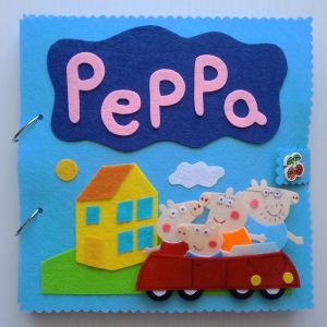 Đồ chơi Sách vải Gia đình lợn Peppa (Hình thật 100%) - Peppa Big Quiet book - Tulip Store Handmade
