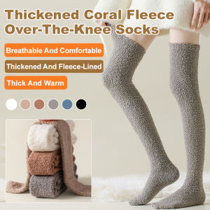 Coral Fleece Womens Socks Non-shedding Thickened Warm Comfortable Home Socks Calf Socks Over-the-knee Socks