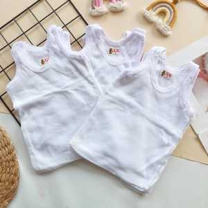 Singlet Anak Kaos Dalam Bayi Uk S M L XL 2XL 3XL Putih Isi 3pcs