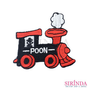 ตัวรีดการ์ตูนรถไฟPOON ตัวรีดติดเสื้อ อาร์มปักตกแต่ง DIY EMBROIDERY PATCH (00080372)