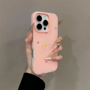 Phone Case For OPPO A15 A15S A35 A16 A16S A54 A55 A54S A56 A53S A55S A16K A17 A17K A1K A31 A9 A5 A32 A57 2020 Casing OPPO A3X A60 A3 A3 NFC A40 A5i A20 A38 A18 A52 Colored Star 2 in1 Jelly Can Place Cards TPU Soft Case Cover GDK062A