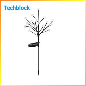 Outdoor Solar Garden Lights 2 Pack LED Flower-Shaped Lawn Lights Waterproof for Garden Pathway