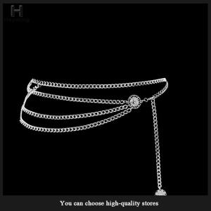 Hayating Elegant Round Metal Belt For Women Retro Carved Hollow Out Waistband Fashion Dress Decoration