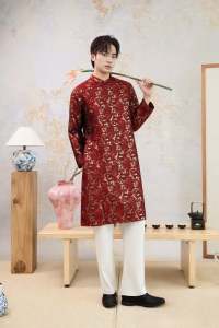 Áo Dài Nam CẨM VŨ chất gấm loang vân ánh kim cao cấp mặc chụp ảnh đi tiệc sự kiện lễ tết cưới hỏi