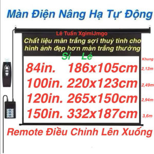 Màn Chiếu Điện Trắng Sợi Thuỷ Tinh 84100120150inch. Khung Đen Sang Trọng chất liệu tốt hơn loại trắng thường. Sỉ Lẻ Ship Hoả Tốc 0984651088