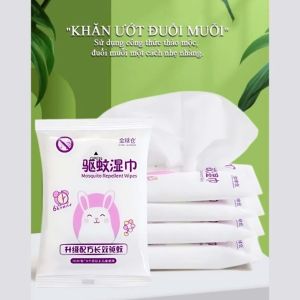 Khăn Ướt Thảo Mộc Đuổi Muỗi Cho Bé – Combo 5 Gói (10 Miếng/Gói) – Dịu Nhẹ Cho Da Nhỏ Gọn Tiện Lợi