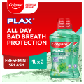 Colgate Plax Antibacterial Mouthwash - Fresh Mint, No-Alcohol, Long-Lasting Freshness, Twin Pack, 1L. 