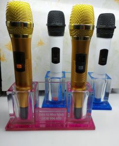 Đế micro để bàn / Hộp gác micro không dây để bàn chất liệu Thủy Tinh chịu Lực