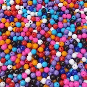 ลูกปัดพลาสติก แบบขุ่น ขนาด 6 มม. มีหลายสีให้เลือก(ปริมาณ 100 กรัม)