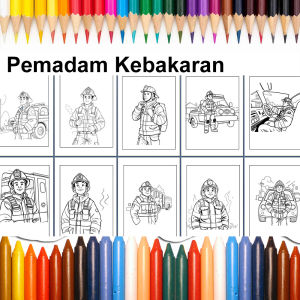 Buku Mewarnai Profesi Pekerjaan Coloring Mainan Anak Kreatif Gambar Polisi Dokter Pilot Atlet