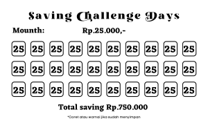 (10 pcs) Amplop Saving Challenge 30 Days
