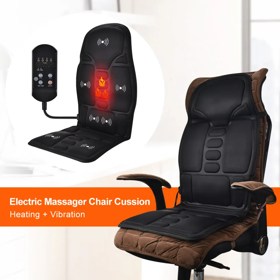 Afdeal Massage Chair Pad Back Massager Seat Body Heating Vibrating