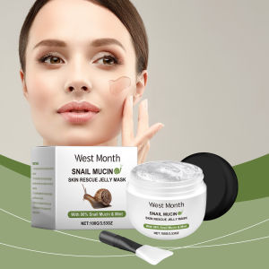 【Ready Stock】West Month Snail Mucin Jelly Mask 96% Snail Mucin Mint Moisturizing Hydrating Soothing Cooling Aloe Hyaluronic Acid For Face All Skin Types Daily Skincare 100g