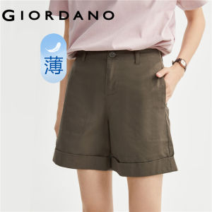 GIORDANO Nữ Quần short Quần short co giãn nhẹ bo gấu cạp cao đơn giản thời trang cơ bản thường ngày 05403317