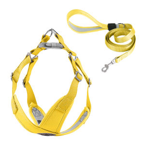 BORORO Dog Harness Leash Set X Shape Design Zinc Alloy D Ring Tear Resistant Oxford
