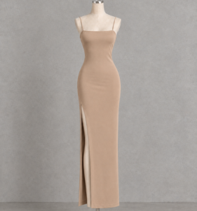 BAZAAR PLAZA  STRAPPY MAXI DRESS SMALL TO LARGE  FIT KNITTED NYLON FABRIC WITH SLIT AND 6 COLORS WOMEN SALE