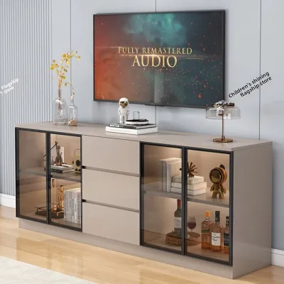 AUREO TV Console Cabinet Solid Wood TV Console Modern Simple Living Room TV Cabinet Light Luxury Multifunctional Storage Cabinet