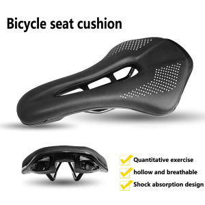 Bicycle Saddle Seat Road Steel Rails MTB Bike Saddle Hollow Breathable Cycling Cushion Soft PU Leather Road Mountain Bike Saddle Bicycle Accessories