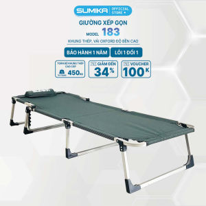 Giường xếp gọn thư giãn văn phòng SUMIKA 183 - Khung thép vải lưới Oxford tải trọng 450kg