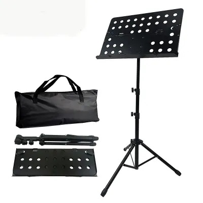 แท่นวางเพลงพับได้ขนาดใหญ่แท่นวางโน้ตเพลงมืออาชีพโต๊ะโน้ตเพลงพกพา Musical Stand instrument accessories Guitar Bass Ukulele book Professional Music Stand