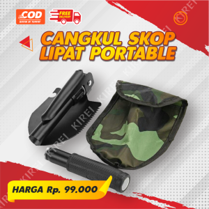 Sekop Cangkul Lipat Portable Multifungsi Cocok Untuk Berkebun dan Kemah Ukuran 38 Cm