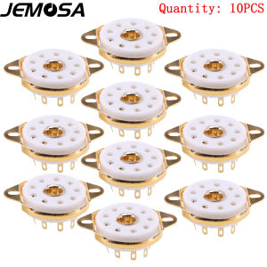 ฐานวาล์วเซรามิกซ็อกเก็ตหลอด 9 พินขนาดใหญ่ GZC9-L สำหรับ EF50 EC52 TT12 EFF51 QE04 EF55 เครื่องขยายเสียงหลอดอิเล็กตรอน วินเทจ DIY เสียง HIFI