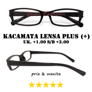 BAYAR COD - Kacamata Baca Plus (+) Baca Jarak Dekat Bingkai Kecil Kotak Persegi Panjang ( U.k +100 s.d +3.00 ) Kacamata Plus Baca Reading Glasses Untuk Pria Wanita Kacamata Super Fokus Frame Hitam Model Terbaru