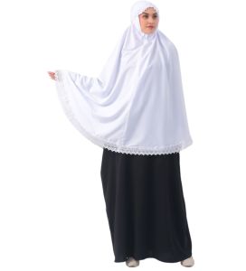 Bergo haji dan umroh L XL XXL kafeel bergo pengajian katoon premium jumbo saku