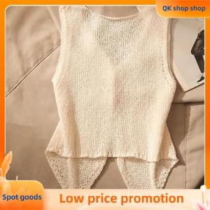 ✨QK shop✨ Summer Women Fashion Solid Color Chic Buttons V-neck Sleeveless Knitted Camisole