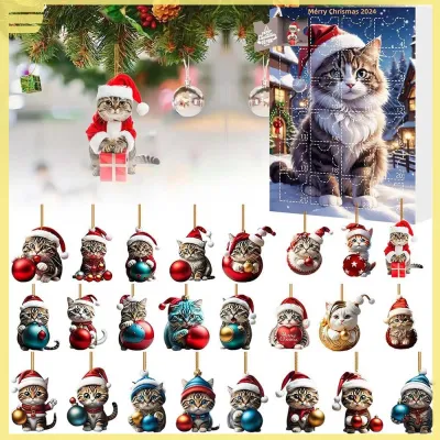 2024 Halloween Cat Advent CalendarCute Cat Christmas Decoration Advent Calendar Christmas Ornaments & Models