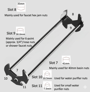 Sink Repair Wrench Multifunctional Plumbing Tool for Bathroom Kitchen Multifunction Carbon Steel Sink Repair Wrench Sink Faucet Installer For Kitchen And Bathroom 5-in-1 Sink Wrench Multifunctional Carbon Steel Faucet Key Plumbing Pipe Wrench Bathroom Kit