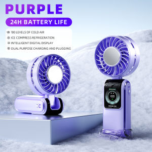 Handheld Fan Portable Coolable Turbo Fan LED Digital Display 100 Level Speed Adjustable High Speed Air Cooling