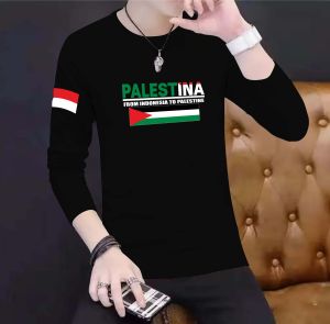 Sale Sweater Keren Crewneck Kaos Pria Trendy Sweatshirt Kasual Sweter Cowok Palestina New Kekinian