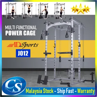 CS Mall : ADSports J012 Multi-Function Power Cage Commercial Weight Cage with Cable Workout Crossover Smith Machine Fitness Gym Equipment