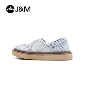 Joy&Mario Womens loafers Thick Sole Leather Shoes Metal Chain Fashion Breathable Womens Shoes