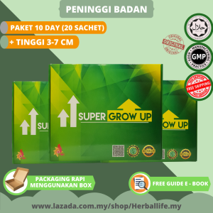 UBAT TINGGI BADAN SUPER GROW UP supplement peninggi badan alami herbal grow up height up increase ubat tinggi tulang bone lulus kkm tall height booster atasi perihal osteoporosis nak tinggi Viral malaysia "SET 10 day (2 box super grow calsium)" order now