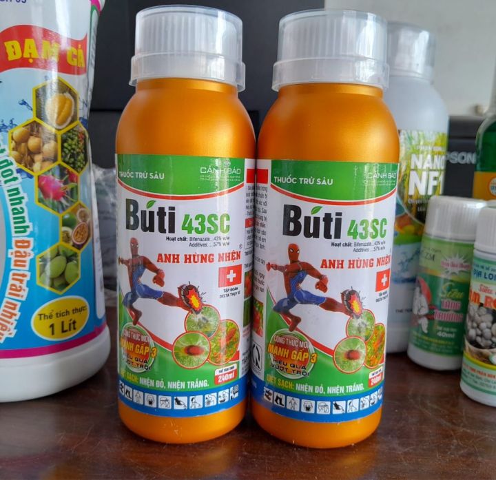 BUTI 43SC Anh Hùng Nhện đỏ - Nhện trắng gây hại cho cây ăn trái hoa kiểng chai 240ml dùng 400-500 lít nước