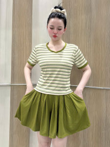 set đồ quần đùi ống xòe rộng ( KHÔNG CÓ QUẦN BẢO HỘ) mặc nhà phù hợp mọi độ tuổi màu sắc phong phú