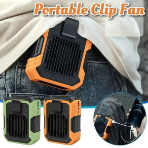 Portable Waist Fan Hanging Neck Fan with Light USB Rechargeable Mini Clip Fan Kipas Outdoor Travel