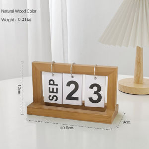 Ins Simple Wooden Calendar Page Turning Home Gifts Tabletop Calendar Perpetual Calendar Photo Props Ornaments