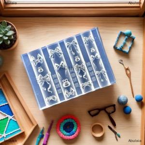 [COD] Abulaia Cartoon Bow Rabbit 3D Silicone Nail Mold Nail Art Decorations DIY Transparent Manicure Template For Nail Charms Design Tools