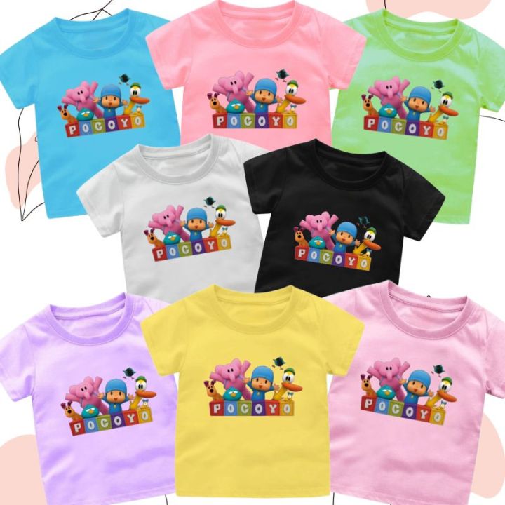 BAJU ANAK CEWEK KARAKTER POCOYO 1-12TAHUN KAOS ANAK CEWEK BAJU KARAKTER T-HSIRT ANAK COWOK/CEWEK WARNA
